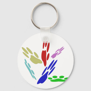 Chaveiro Pintura De Pata De Cachorro Com Bolinhas