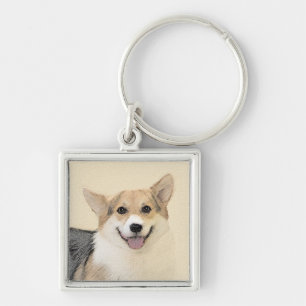Chaveiro Pintura de Pembroke Welsh Corgi - Arte Original pa