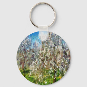 Chaveiro Pintura de Ponto de Pontilhismo de Amêndoa Blossom