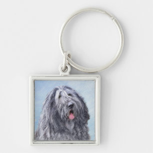 Chaveiro Pintura de Sheepdog Bergamasco - Cachorro Original