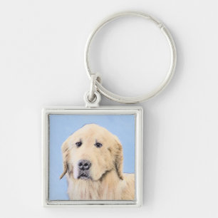 Chaveiro Pintura do ouro Retriever - Arte Cachorra Original