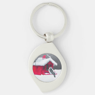 Chaveiro Pintura do Pica-Pau Downy - Arte Original