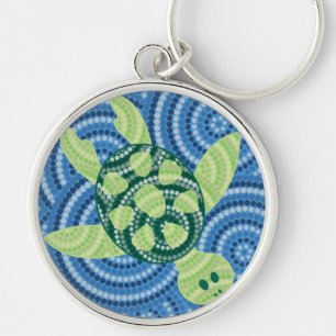 Chaveiro Pintura do ponto da tartaruga aborígine