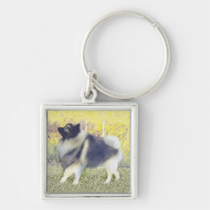 Chaveiro Pintura em Aspen de Keeshond - Arte de Cão Origin