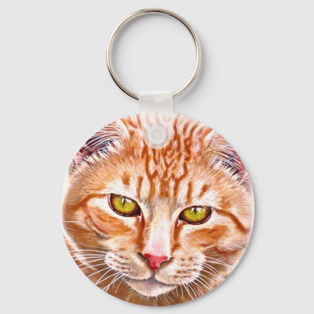 Chaveiro Pintura em Laranja Tabby (Frente)