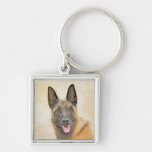 Chaveiro Pintura em Malinois Belga - Arte Cachorra Original