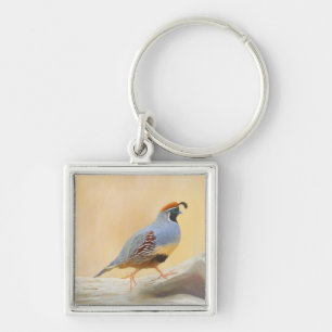 Chaveiro Pintura em Quail de Gambrel — Arte original sobre