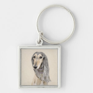 Chaveiro Pintura em Saluki - Arte Cão Original