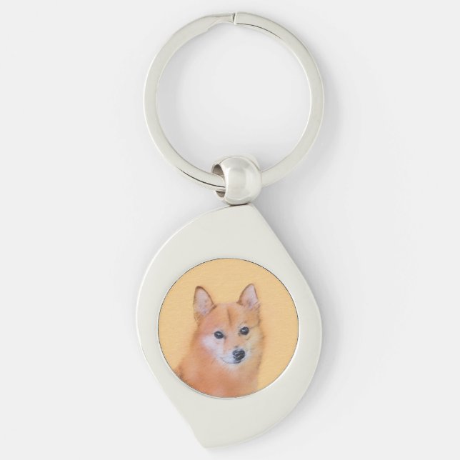 Chaveiro Pintura em Spitz Finlandês - Arte Cachorosa Origin (Frente)