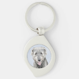 Chaveiro Pintura em Wolfhound Irlandês - Arte Cão Origina