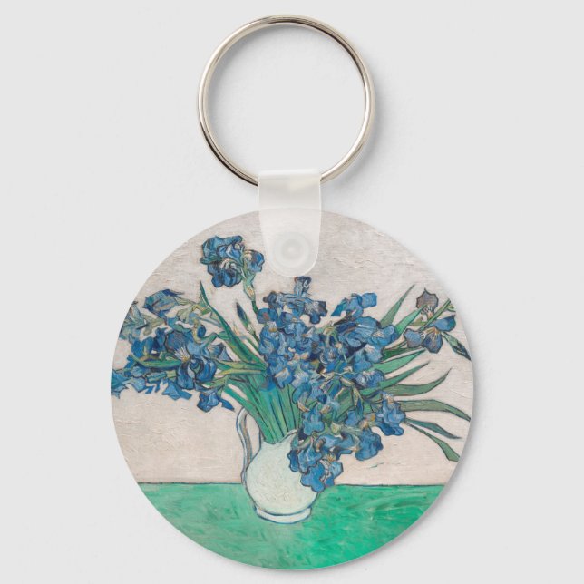 Chaveiro Pintura Impressionista Vaso de Íris de Van Gogh (Frente)