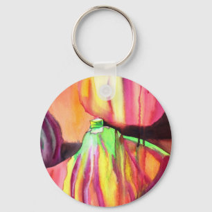 Chaveiro Pintura original do gotejamento da aguarela da