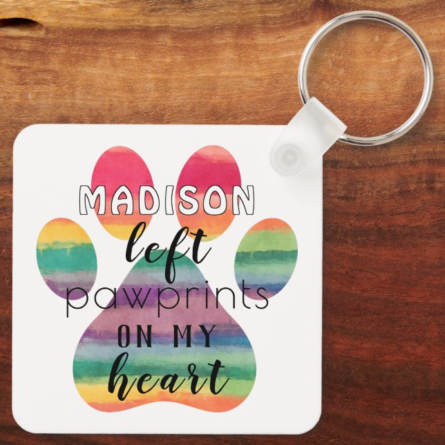 Chaveiro Pintura Personalizada Do Arco-Íris Imprime Em Meu  (Verso)