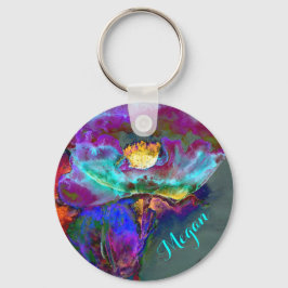 Chaveiro Pintura romântica elegante de flores de pétalas ro