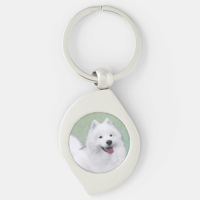 Chaveiro Pintura Samoyed - Arte Cachorosa Original (Frente)