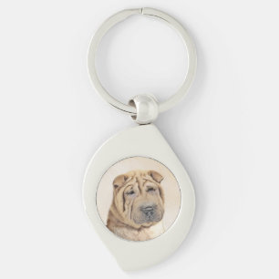 Chaveiro Pintura Shar Pei - Arte Cachorra Original