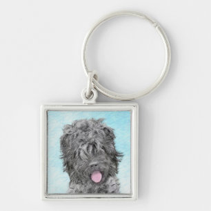 Chaveiro Pintura Terrier russa negra - Cachorro original bo