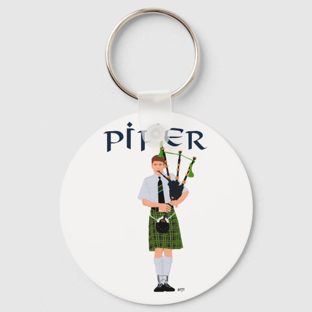 Chaveiro PIPER Xadrez Verde (Frente)