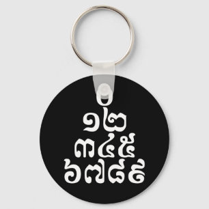 Chaveiro Pirâmide de Números Cambojanos - 0 12 345 6789 Khm