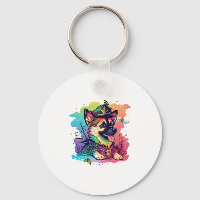 Chaveiro Pirata de Cachorro german shepherd (Frente)