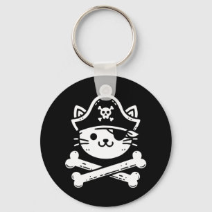 Chaveiro Pirata Gato Crossbones Gato Gato-Penteado Gato Gat