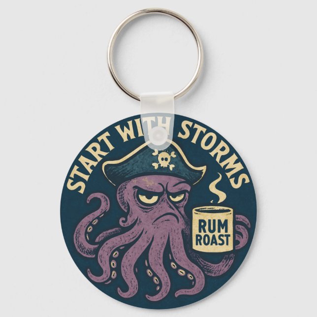 Chaveiro Pirata Polvo Rum Roast Engraçado (Frente)
