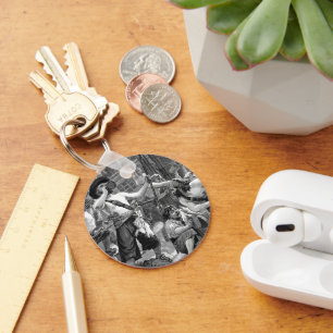 Chaveiro Piratas antigos lutando e bebendo no navio