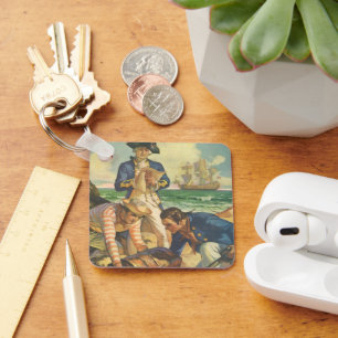 Chaveiro Piratas do conto de fadas do vintage, ilha do