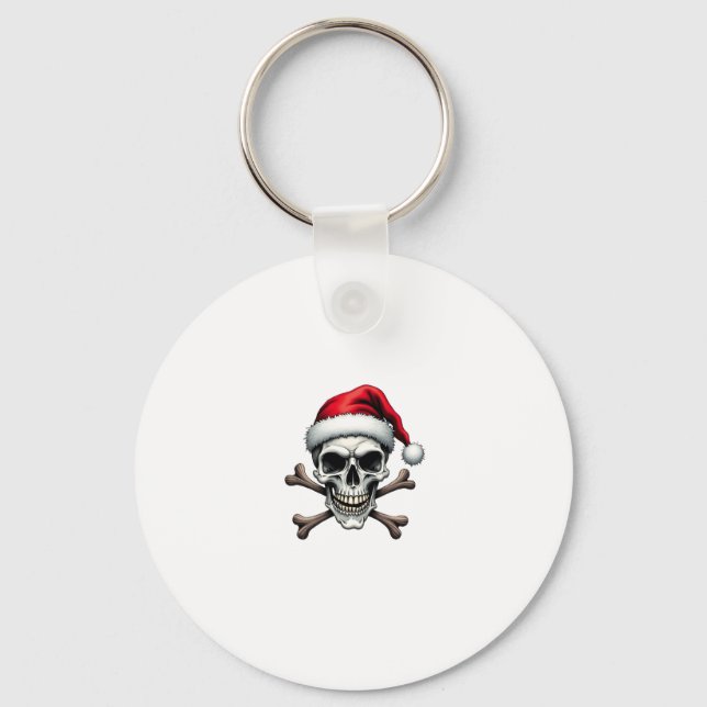 Chaveiro Pirate Christmas Skull & Crossbones Santa Hat. Got (Frente)