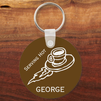 Chaveiro Pires de café voador personalizado marrom