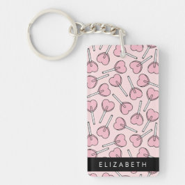 Chaveiro Pirulitos Cor-de-Rosa, Pirulitos em Forma de Coraç