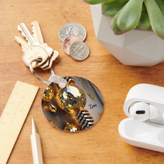 Chaveiro Pisca! Bonitas joias caos em ouro (Mesa)