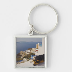 Chaveiro Piscina, cidade da ilha de Santorini, Oia, sono do