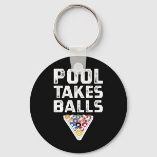 Chaveiro Piscina Engraçado Billiers Joga Cue Esporte