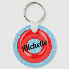 Chaveiro Piscina Nadadora Personalizada Tubo Vermelho