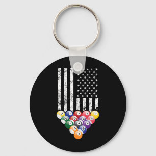 Chaveiro Piscina Snooker Billiards Player 8 Bandeira Americ