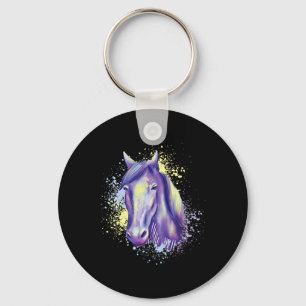 Chaveiro Pista de Cavalo Ancorado de Horso com Aquarela Equ