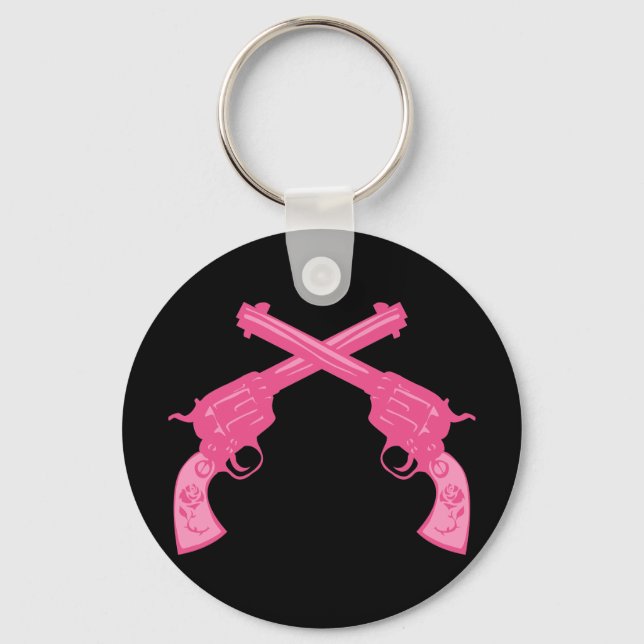 Chaveiro Pistolas retrorrosadas cor-de-rosa (Frente)