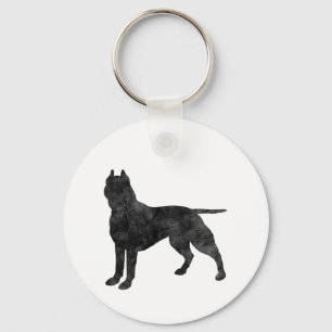 Chaveiro Pit Bull Dog Grunge Silhoule