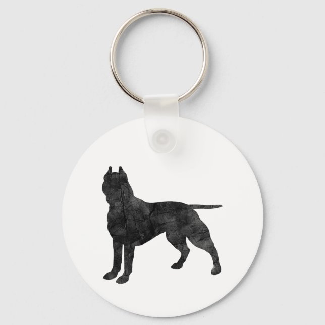 Chaveiro Pit Bull Dog Grunge Silhoule (Frente)