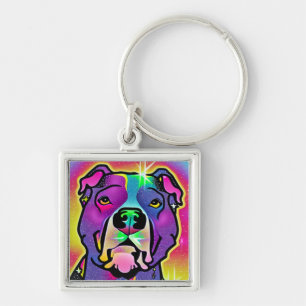 Chaveiro Pitbull Dog Arte Pop 