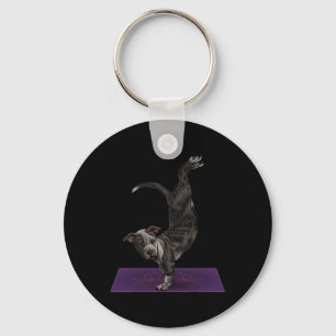 Chaveiro Pitbull Fazendo Yoga Meditação Zen Namaste Cachorr