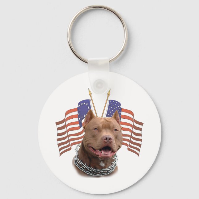 Chaveiro Pitbull Patriótico (Frente)