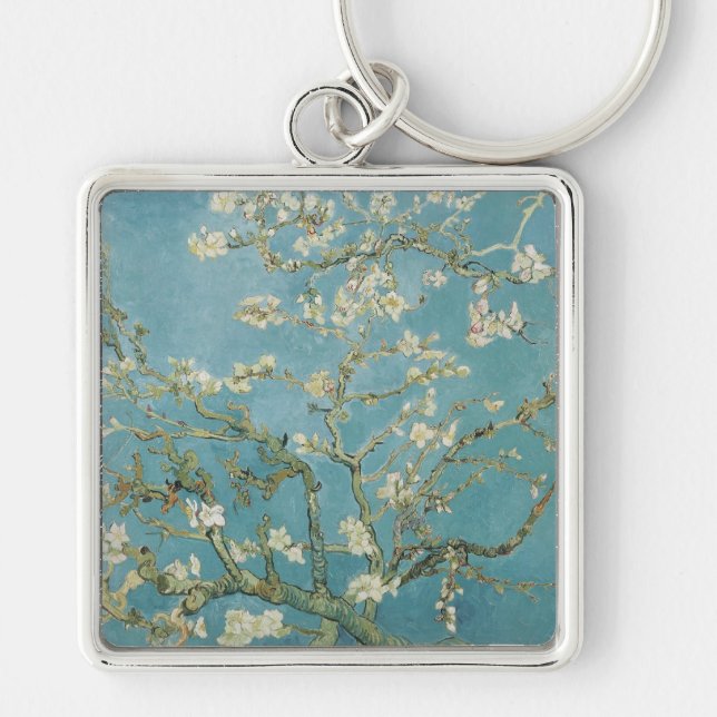 Chaveiro PixDezines Van Gogh Flores de Amendoeira em Saint- (Frente)