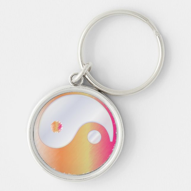 Chaveiro PixDezines yin yang/branco+pitada de grunge (Frente)