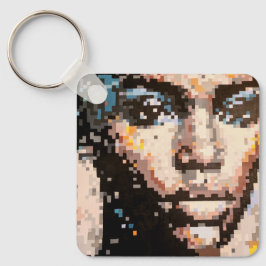 Chaveiro Pixelated portrait with fierce expression