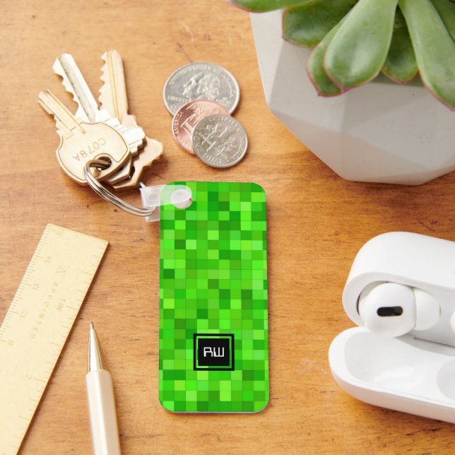 Chaveiro Pixels de Jogador Verde Personalizados (Mesa)