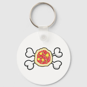 Chaveiro pizza Caveira e Ossos Cruzados