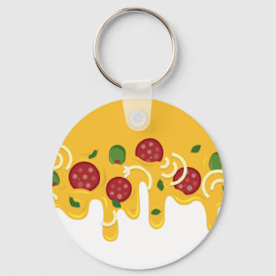 Chaveiro Pizza de Queijo Derretido Divertida Retro Keto Fes
