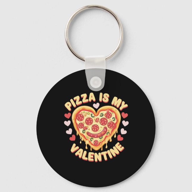 Chaveiro Pizza É Meu Coração de Namorado Comida Engraçada A (Frente)